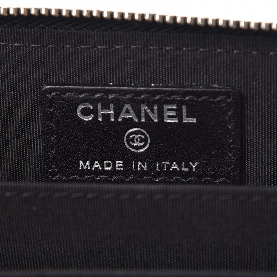 Chanel Lambskin Camellia Zip Around Coin Purse Wallet Black 6 of 8
