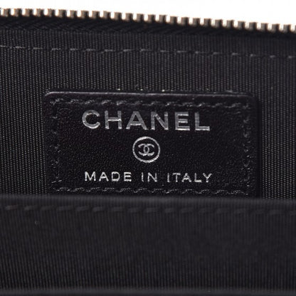 Chanel Lambskin Camellia Zip Around Coin Purse Wallet Black 6 of 8