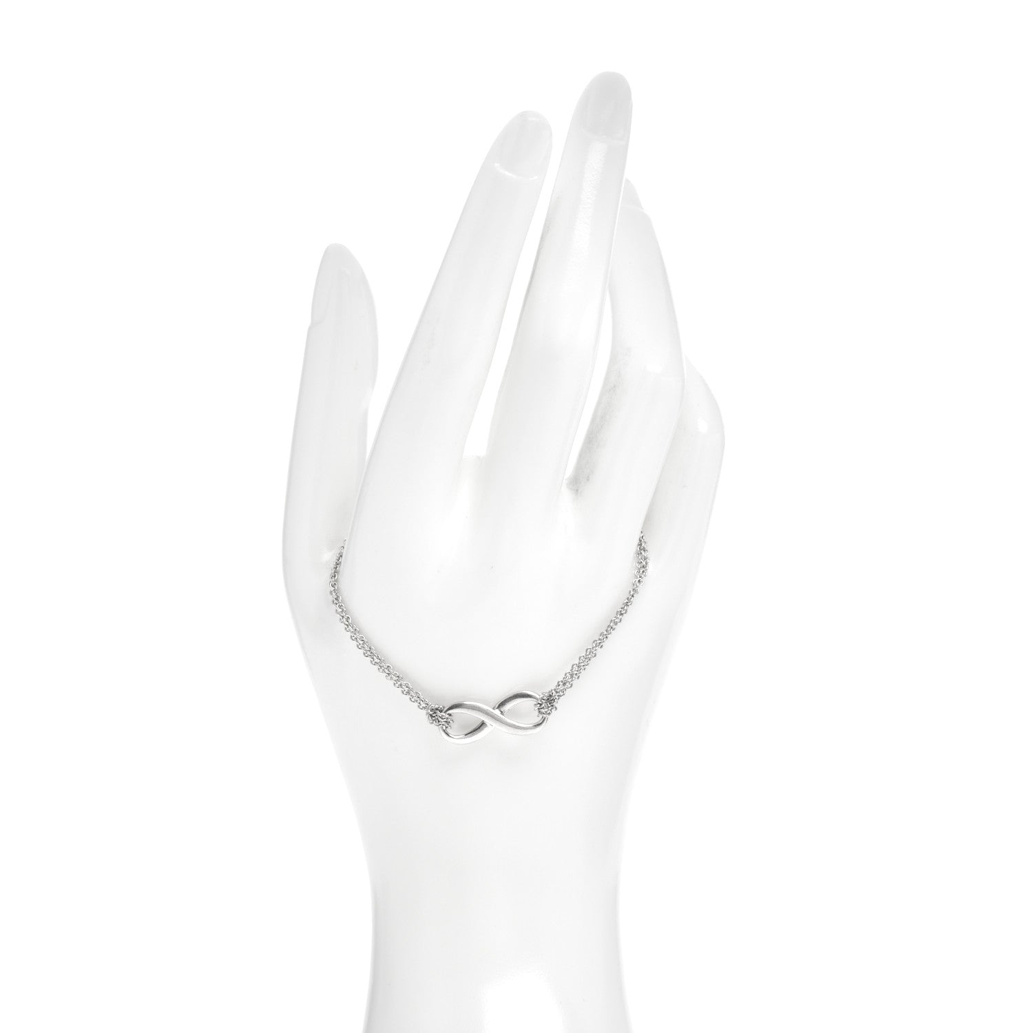 Tiffany Sterling Silver Infinity Double Chain Bracelet 2 of 4