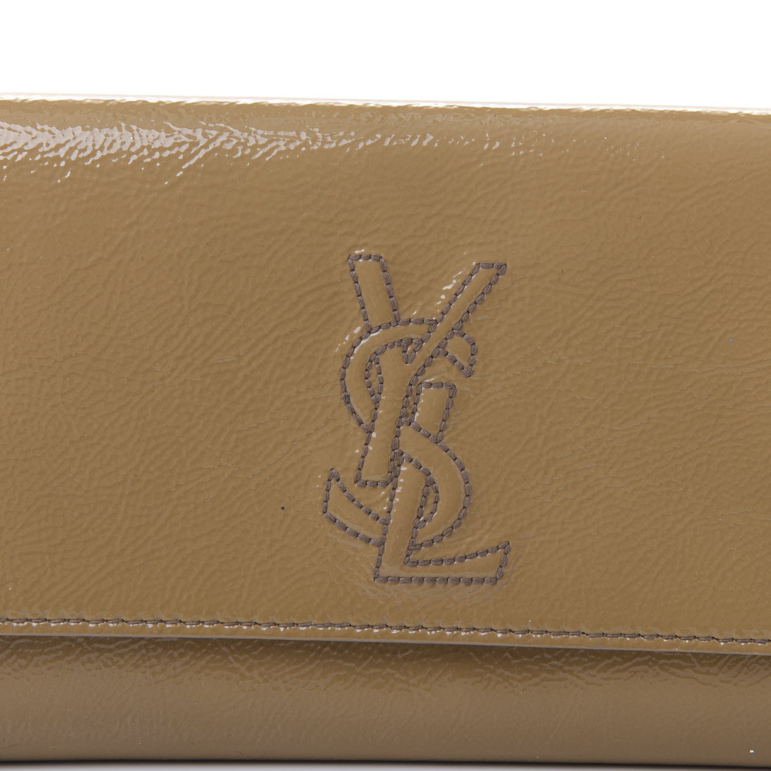 Saint Laurent Textured Patent Calfskin Monogram Large Belle De Jour Clutch Beige 9 of 9