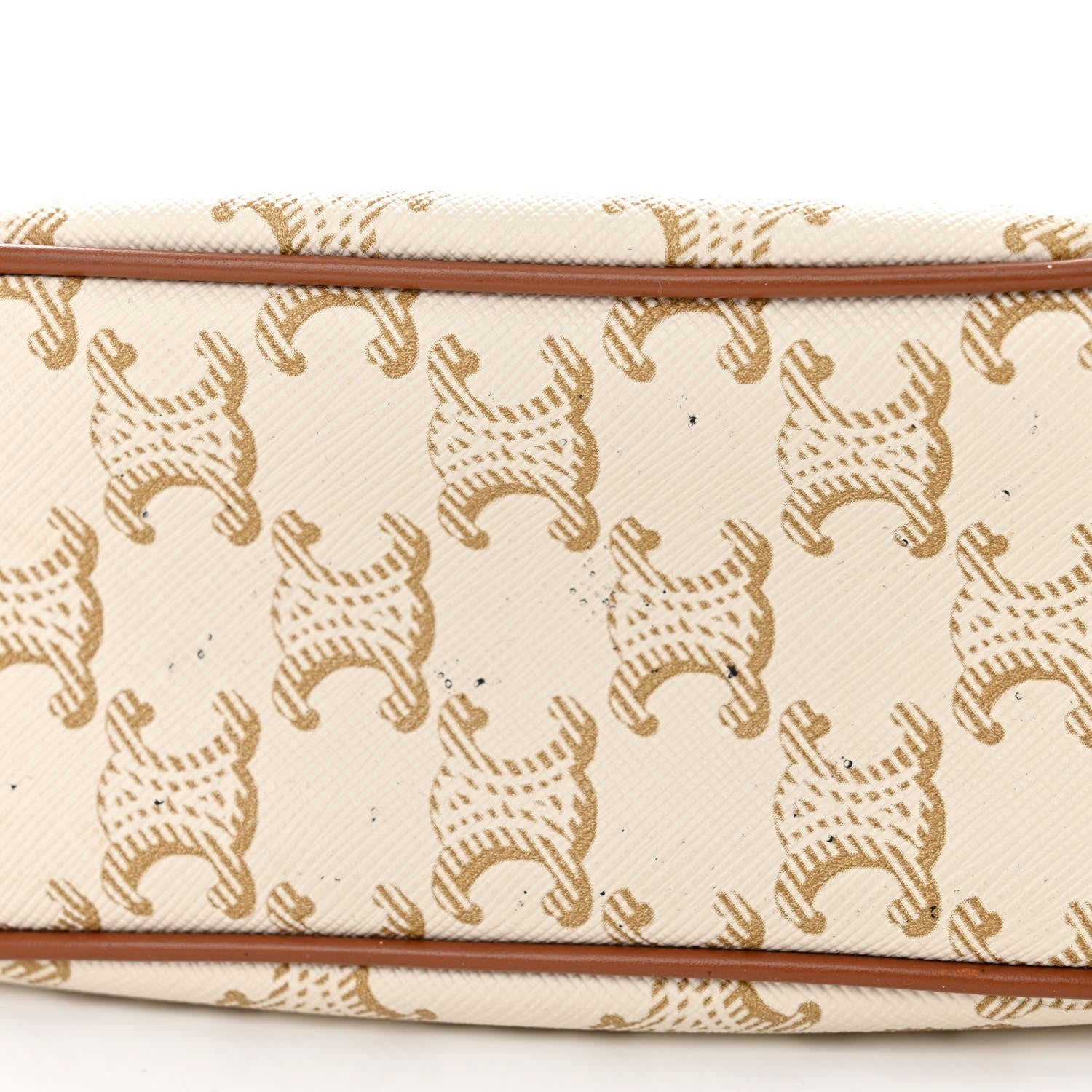 Celine Canvas Calfskin Ava Triomphe Shoulder Bag White 12 of 14