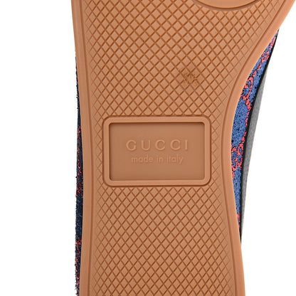Gucci Lurex Calfskin Web GG Monogram Mens Falacer Sneakers 8.5 Iridescent Blue Iridescent Red Silver 7 of 10