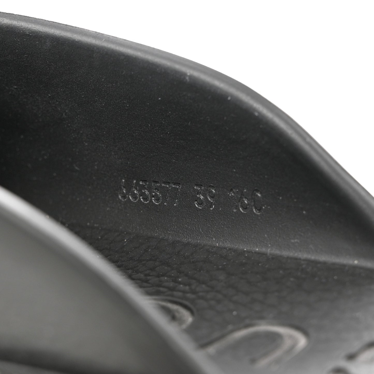 Rubber GG Monogram Perforated Elea Platform 55mm Lug Sole Sandals 39 Black