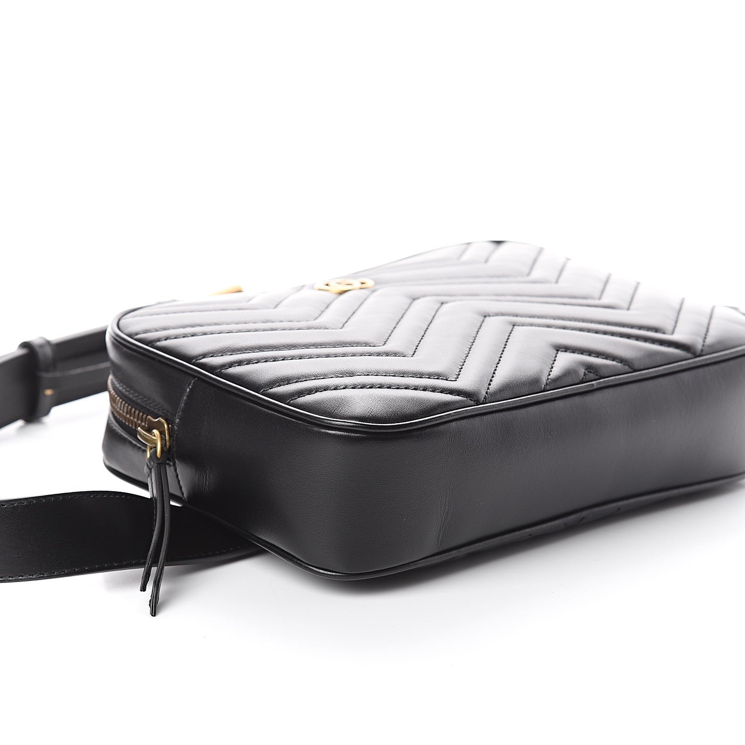 Gucci Calfskin Matelasse Mens GG Marmont Belt Bag 100 40 Black 7 of 8