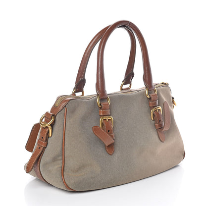 Prada Jacquard Logo Handbag Corda Brandy 3 of 10