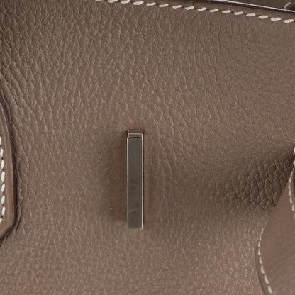Hermes Taurillon Clemence Birkin 35 Etoupe 17 of 28