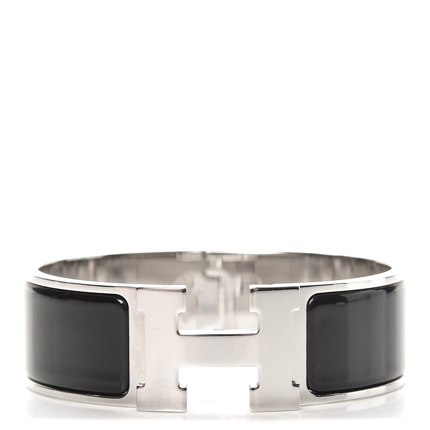 Enamel Wide Clic Clac H Bracelet GM Black