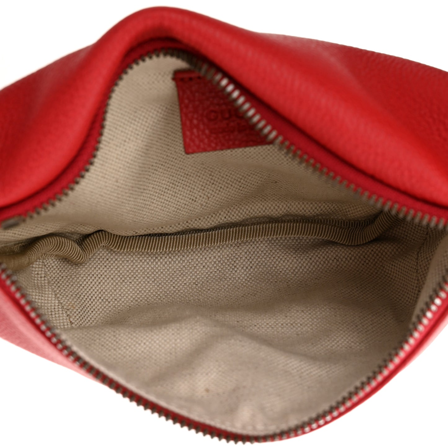 Grained Calfskin Small Logo Belt Bag Hibiscus Red