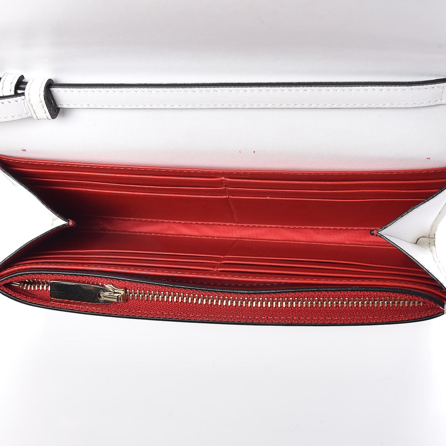 Calfskin Macaron Spiked Flap Wallet White