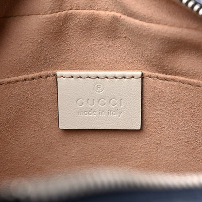 Gucci Vintage Effect Calfskin Matelasse Diagonal Small Torchon GG Marmont Chain Shoulder Bag Blue Agata Mystic White 6 of 12