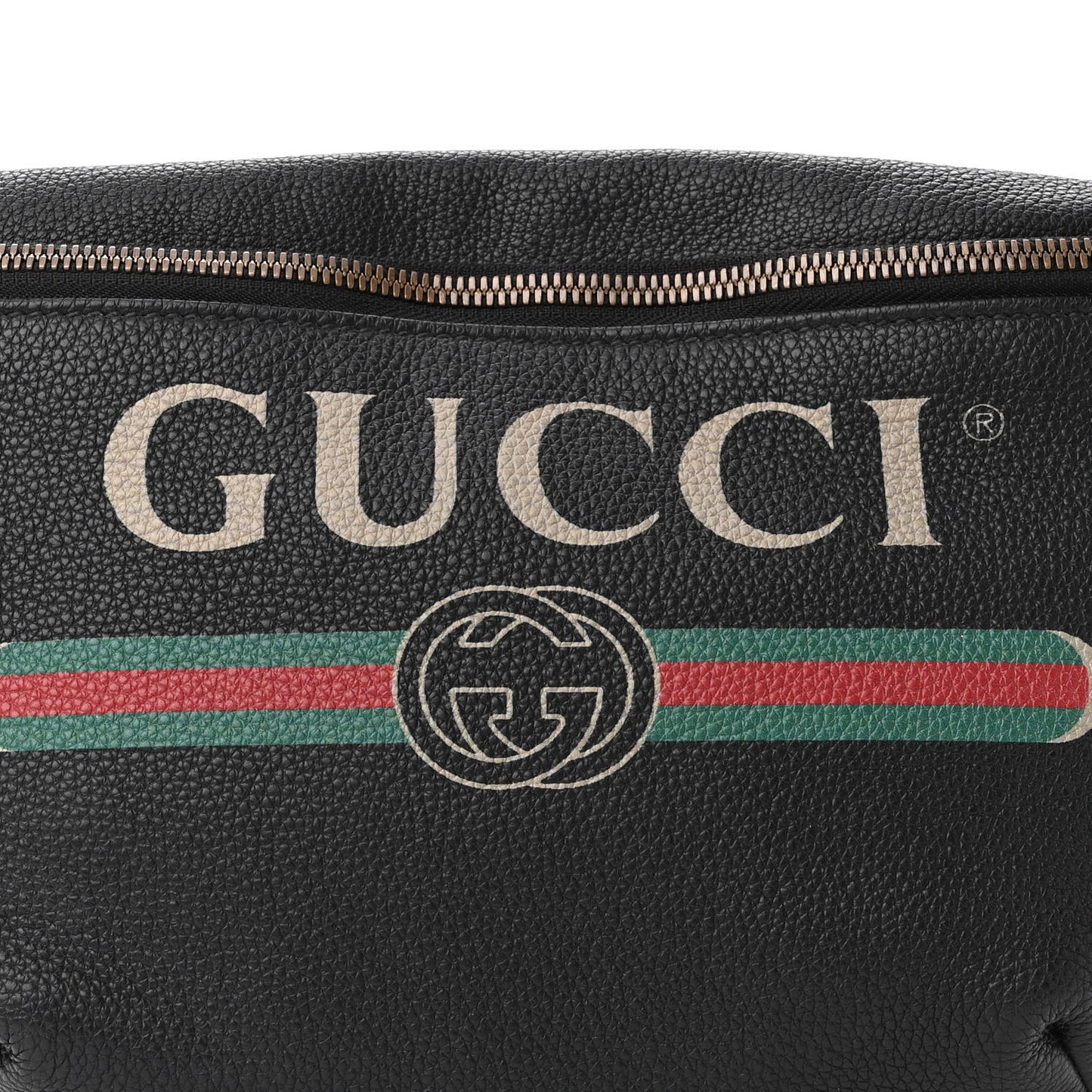 Grained Calfskin Logo Belt Bag Black