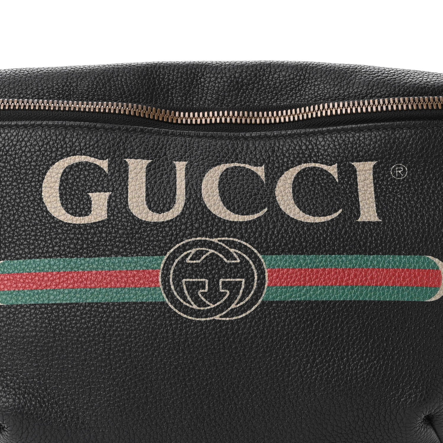 Gucci Grained Calfskin Logo Belt Bag Black 8 of 10
