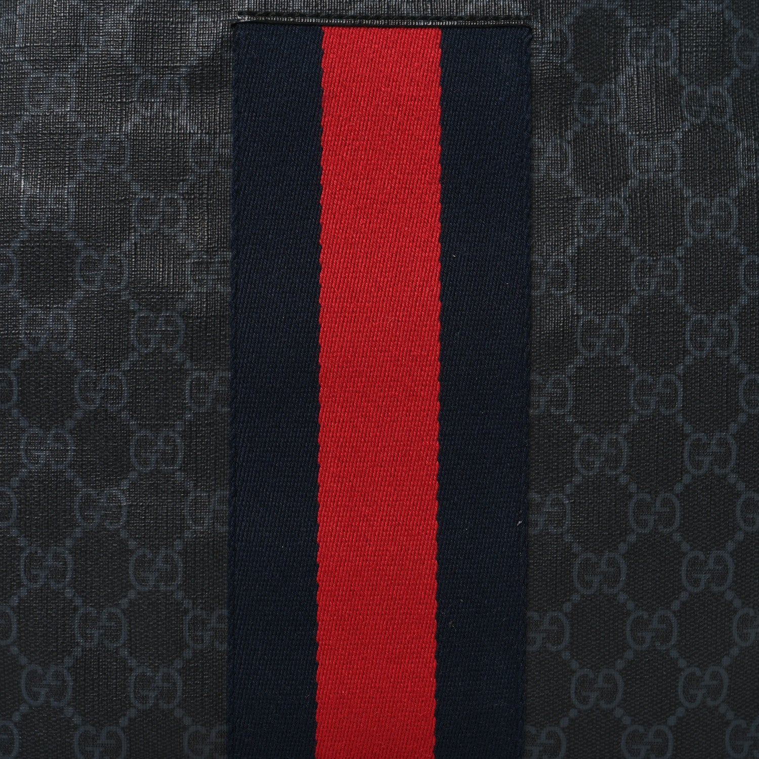 Gucci Soft GG Supreme Monogram Appia Calfskin Web East West Messenger Bag Black Grey 8 of 10