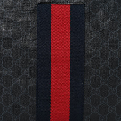 Gucci Soft GG Supreme Monogram Appia Calfskin Web East West Messenger Bag Black Grey 8 of 10