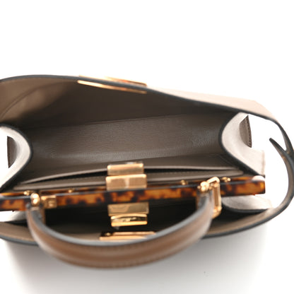 Fendi Vitello Seta Shiny Nappa Plexiglass Small Peekaboo I SEE U Satchel Foresta Sasso 5 of 13