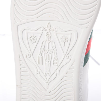Gucci Calfskin Web Floral Embroidered Ace Sneakers 39.5 White 6 of 10