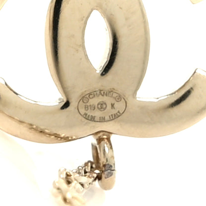 Chanel Crystal CC Chain Drop Earrings Gold 4 of 5