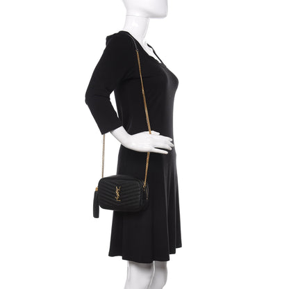 Saint Laurent Grain De Poudre Matelasse Monogram Mini Lou Camera Bag Black 2 of 11