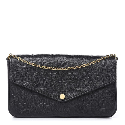 Louis Vuitton Empreinte Pochette Felicie Chain Wallet Black 1 of 12