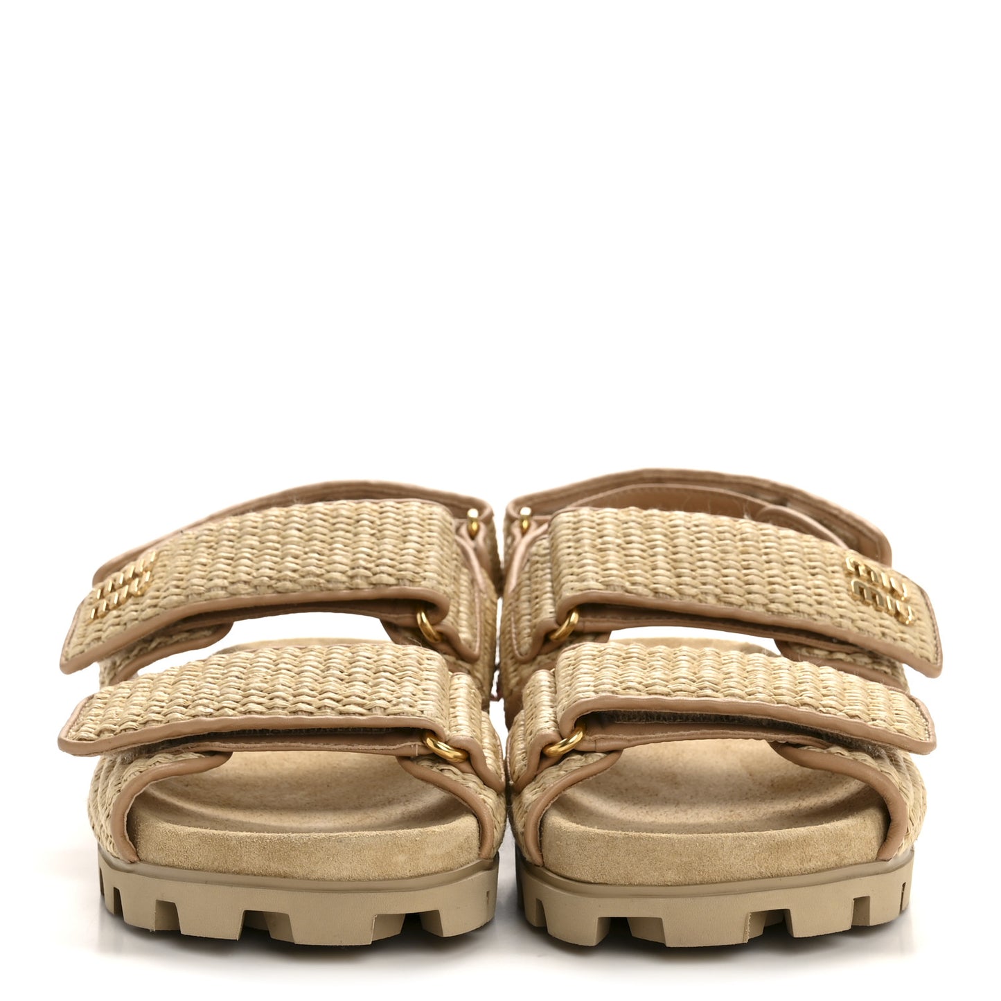 Raffia Sporty Sandals 38 Naturale