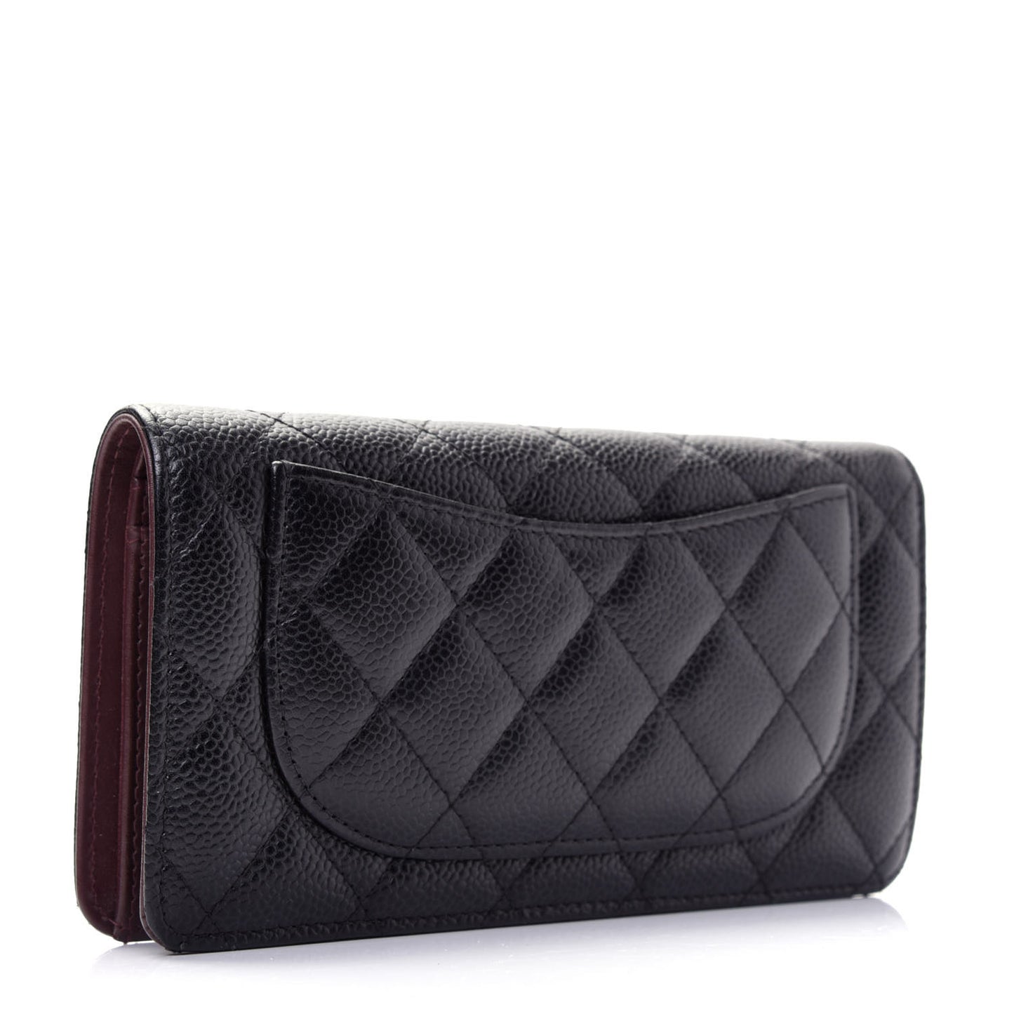 Caviar Quilted Yen Wallet Black