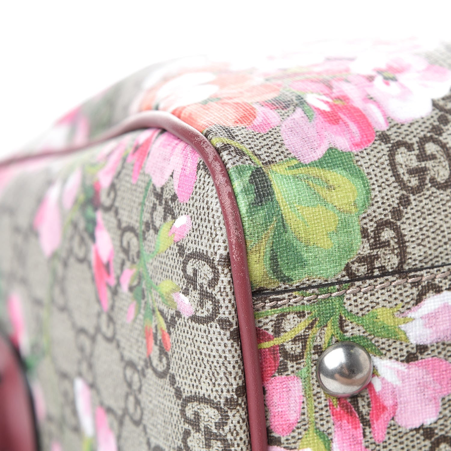 Gucci GG Supreme Monogram Blooms Medium Boston Beige Multicolor Dry Rose 12 of 12
