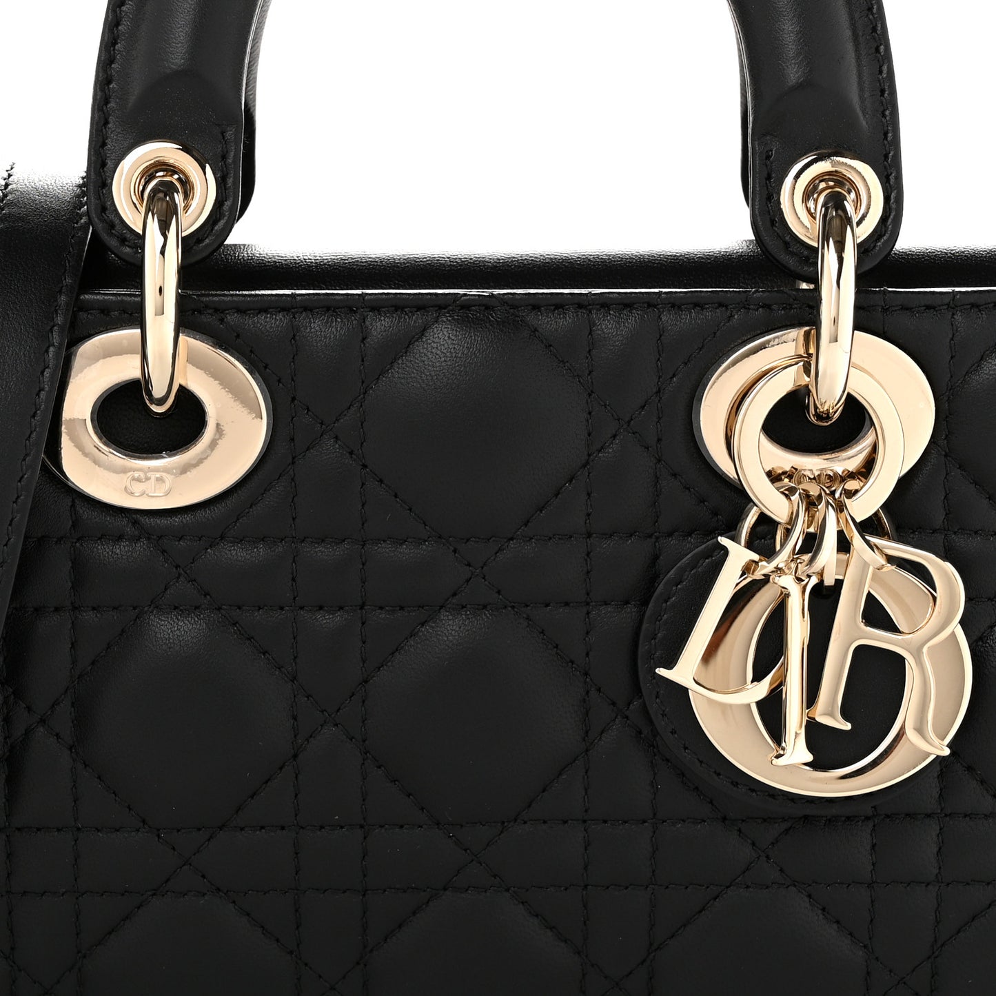 Lambskin Cannage Small Lady D-Joy Black