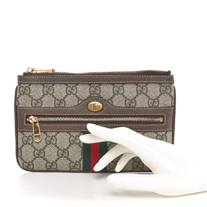 Gucci GG Supreme Monogram Web Small Ophidia Pouch Clutch Beige New Acero 2 of 8