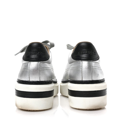Hermes Metallic Womens Polo Sneakers 37 Argente Black 5 of 8