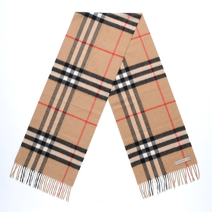 Burberry Cashmere Giant Check Fringe Scarf Camel 3 of 4