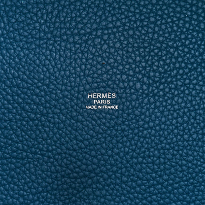 Hermes Taurillon Clemence Picotin Lock 26 GM Bleu Izmir 6 of 10