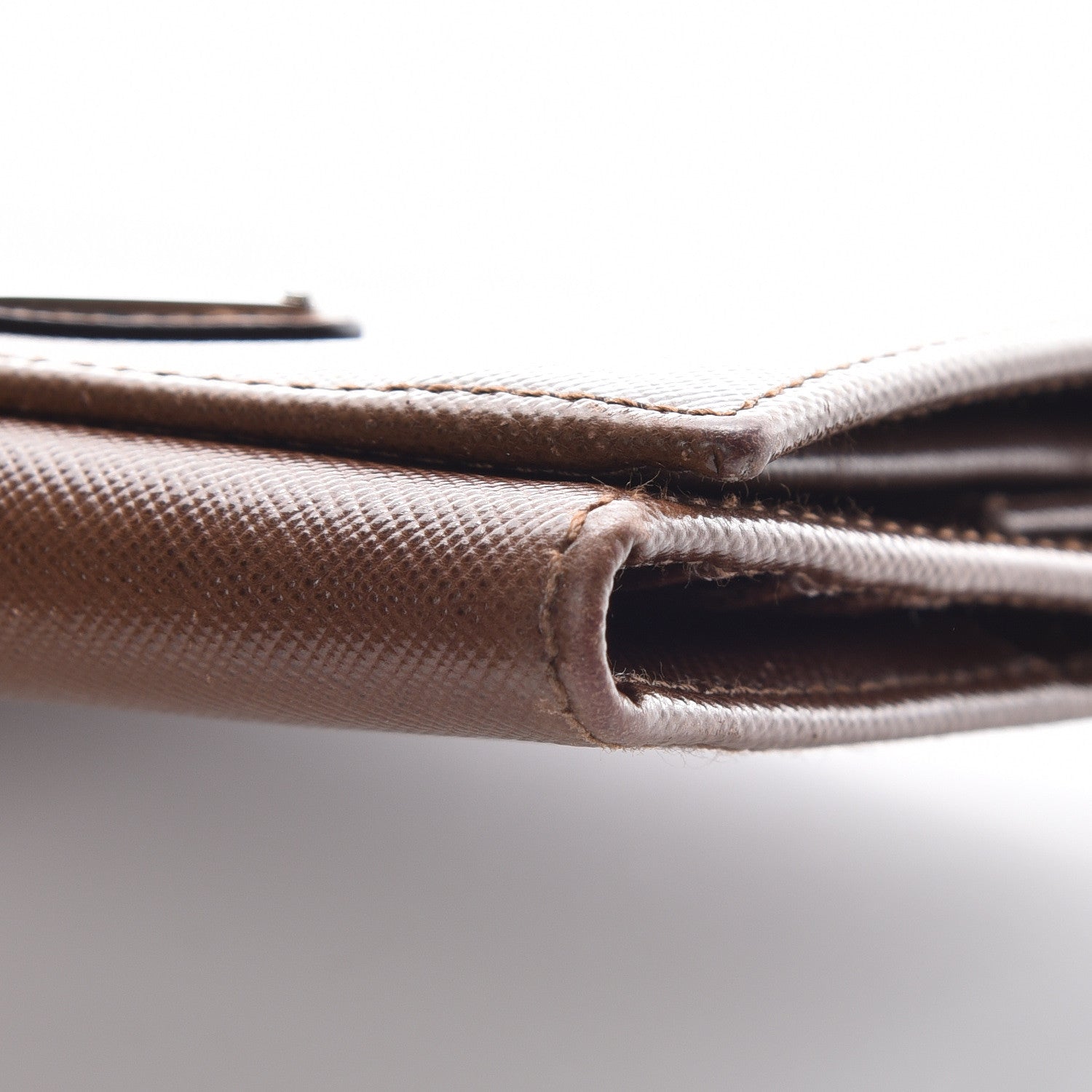 Prada Saffiano Tri-Fold Compact Wallet Cacao 11 of 14