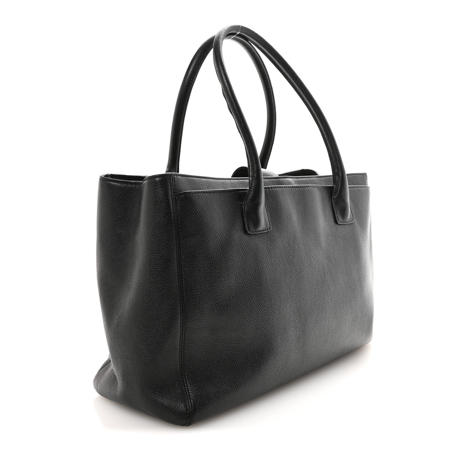 Calfskin Cerf Executive Shopper Tote Black
