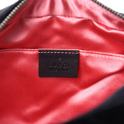 Gucci Velvet Matelasse Small GG Marmont Chain Shoulder Bag Black 8 of 10