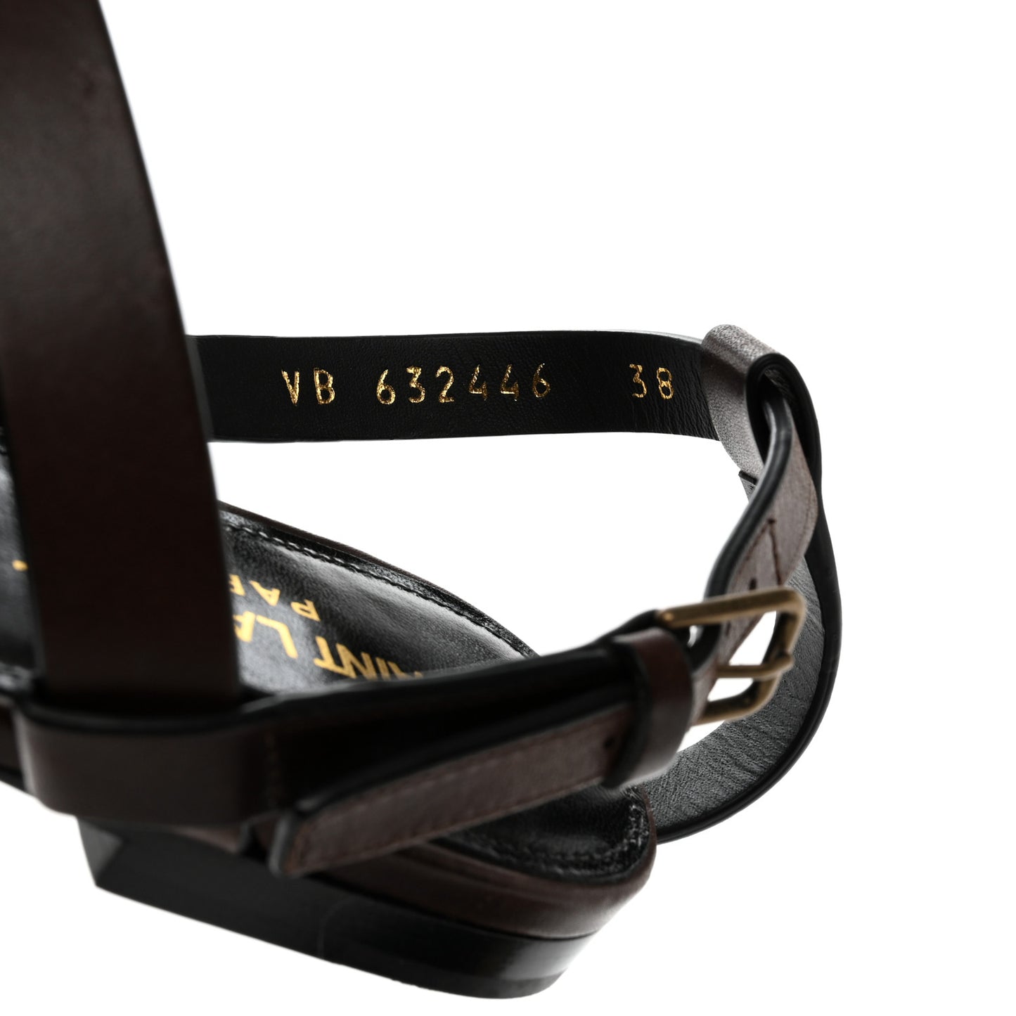 Calfskin Cassandra Monogram Sandals 38 Brown