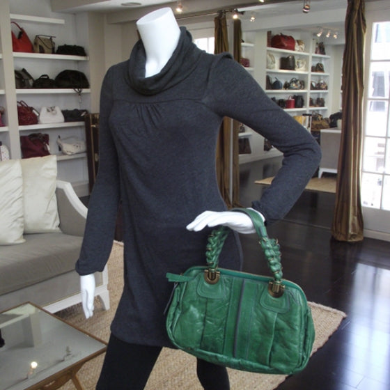 Chloe Leather Heloise Satchel Jewel Green 2 of 12