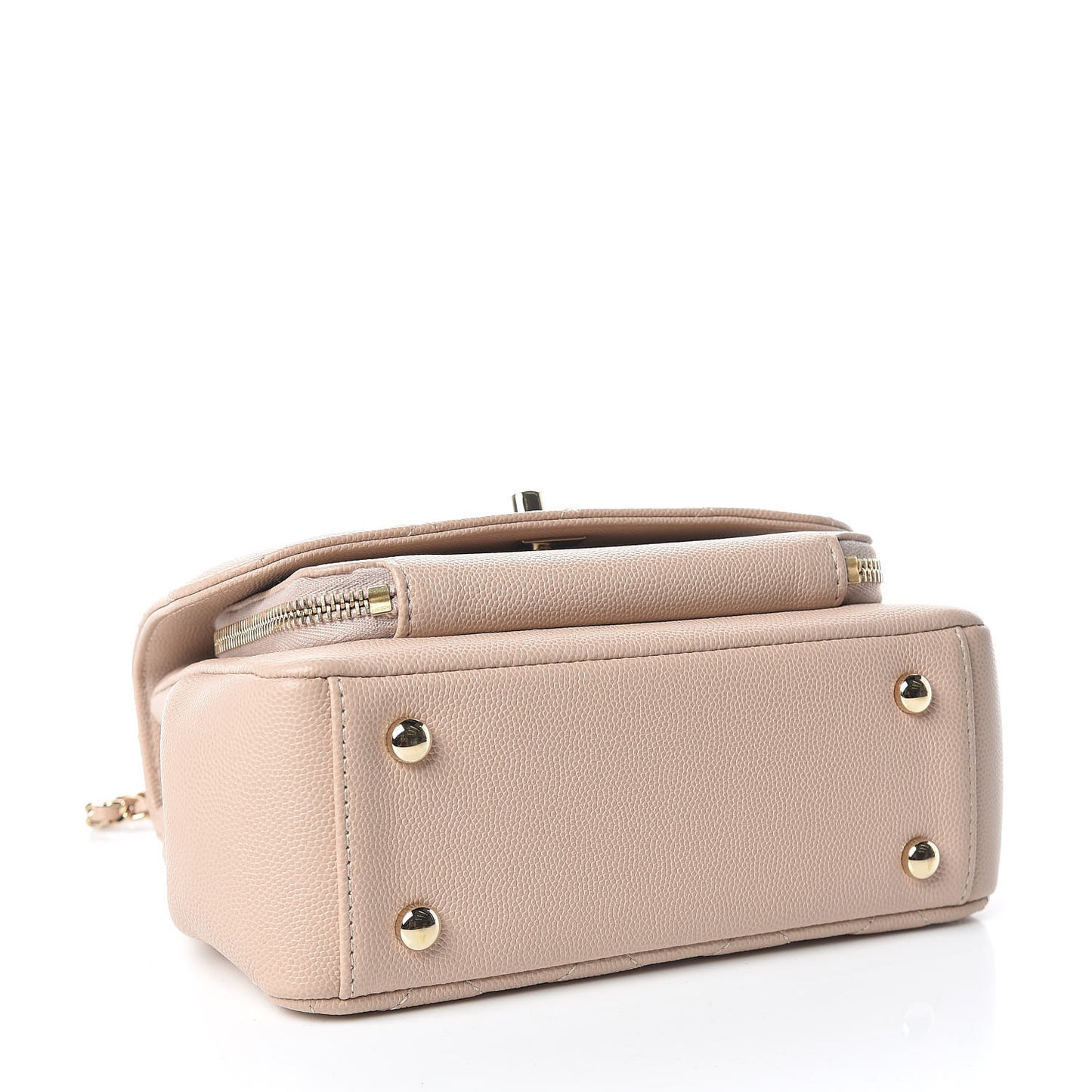 Caviar Quilted Small Business Affinity Flap Beige
