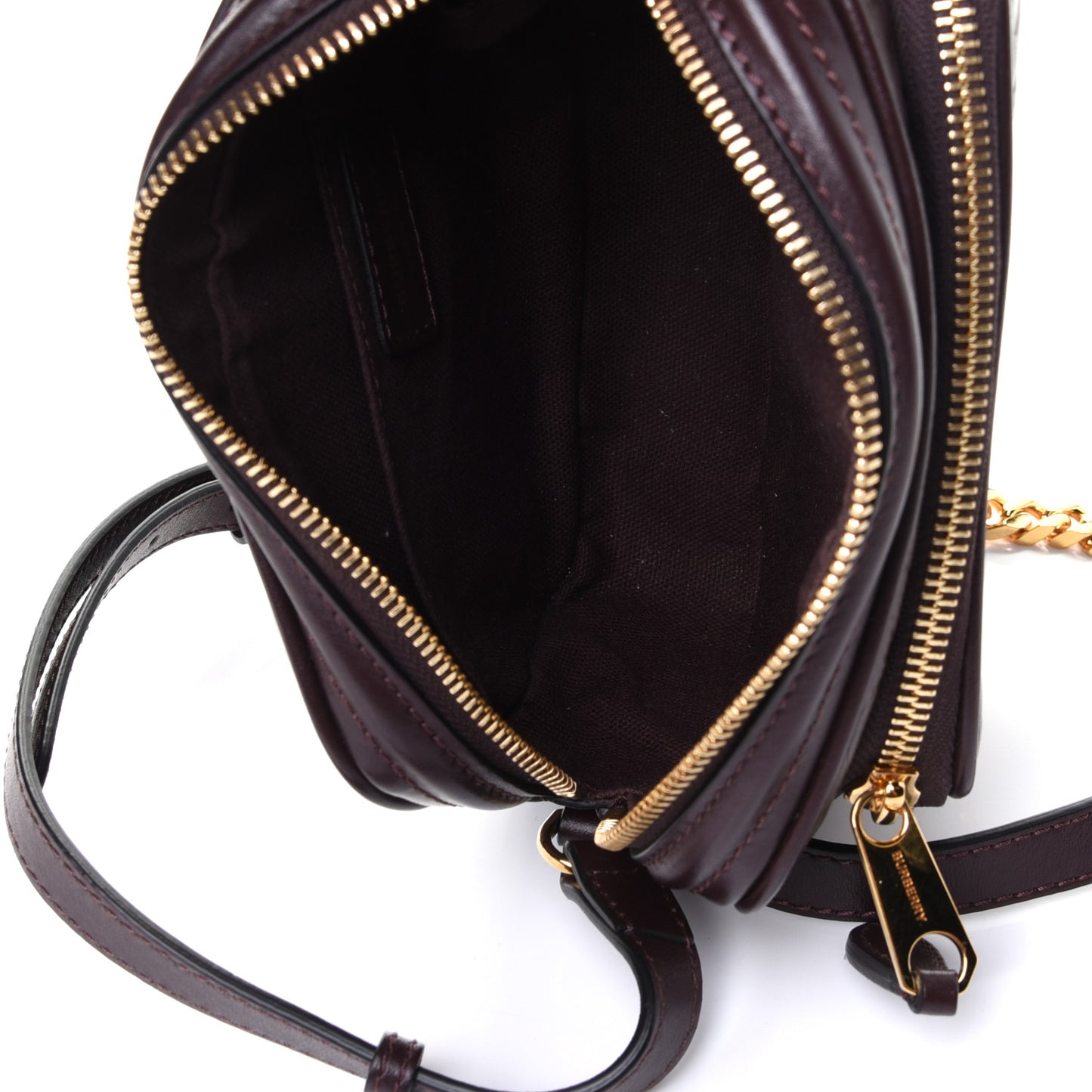 Calfskin Embossed Monogram Camera Chain Bag Dark Burgundy