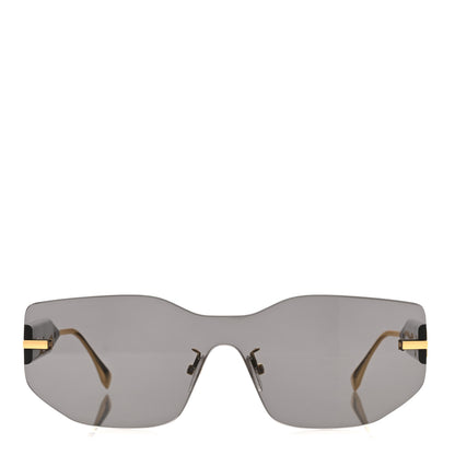 Fendi Metal Fendigraphy Shield Sunglasses FE 40066U Black Gold 2 of 7