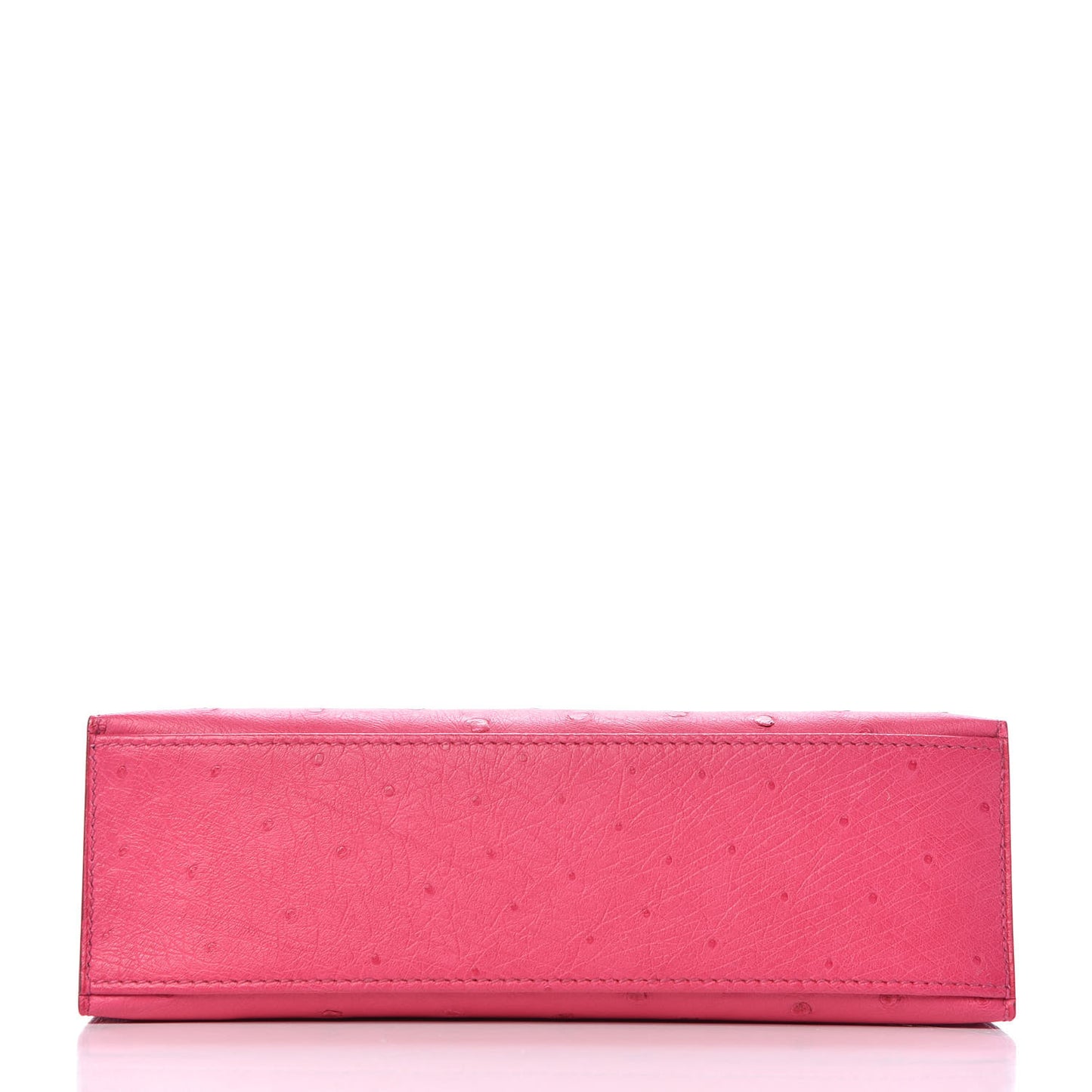 Ostrich Kelly Pochette Clutch Rose Tyrien