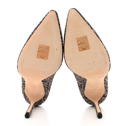 Jimmy Choo Coarse Glitter Degrade Pointy Toe Romy 100 Pumps 36 Black 5 of 7