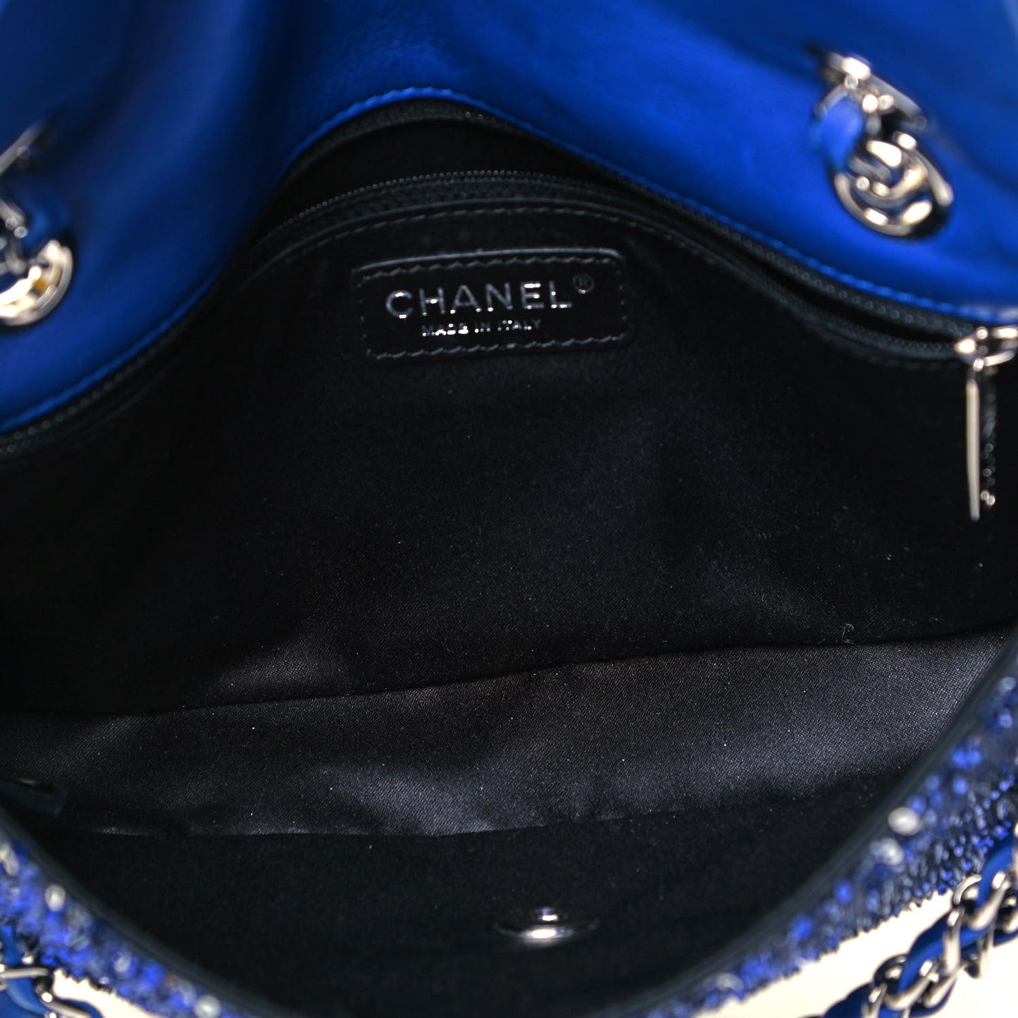 Sequin Medium Flap Dark Blue