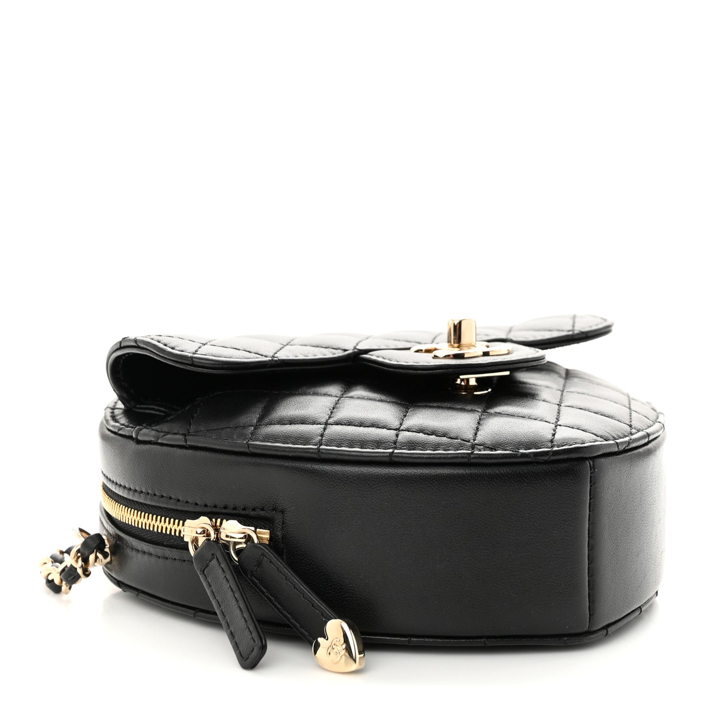 Lambskin Quilted CC In Love Heart Bag Black