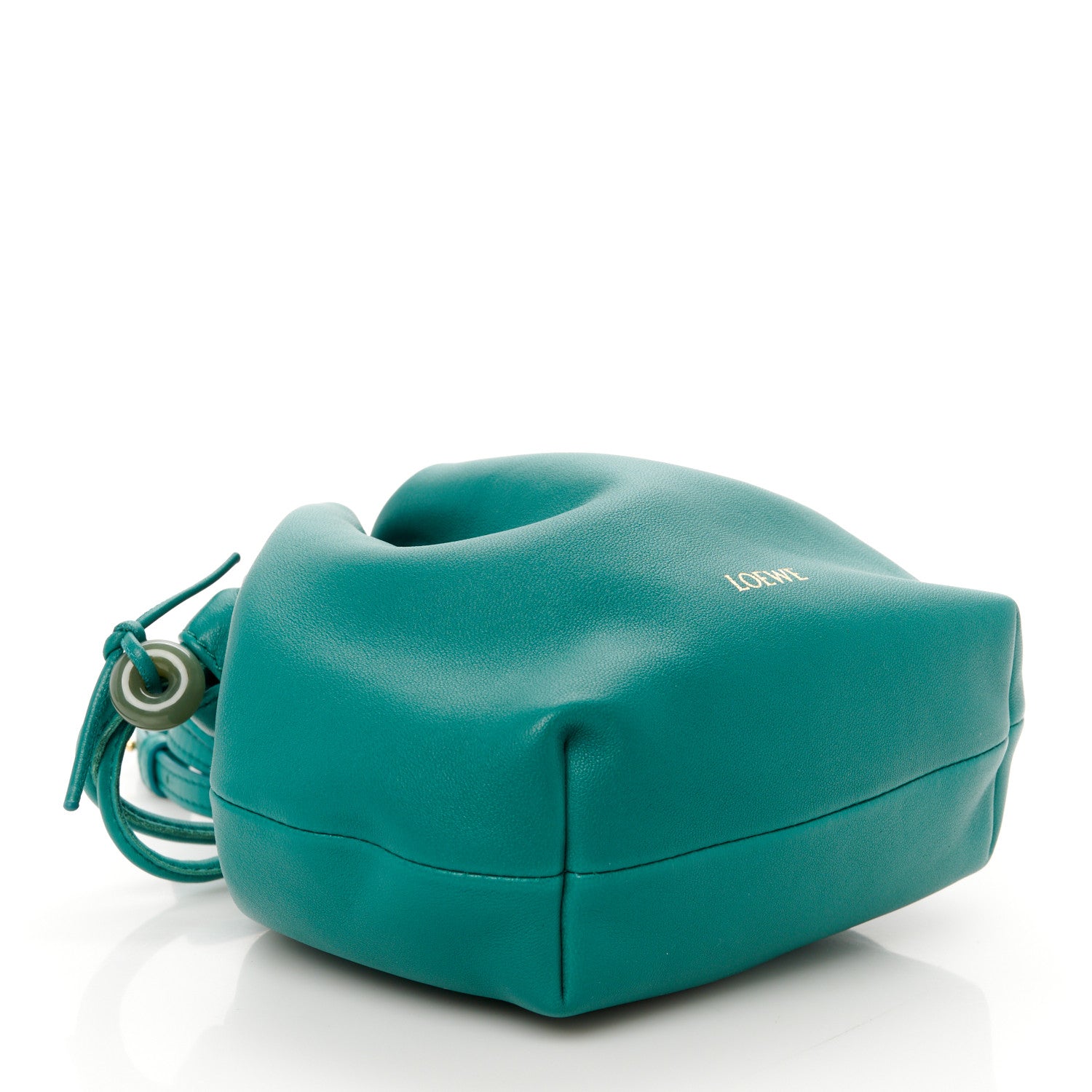 Loewe Mellow Nappa Lambskin Jade Mini Flamenco Knot Clutch Emerald Green 4 of 12
