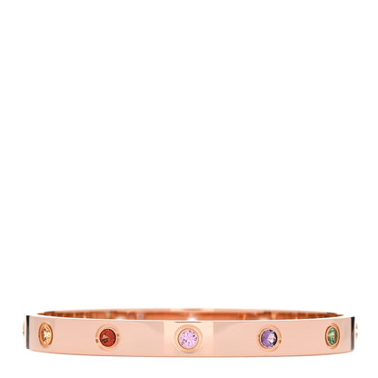 Cartier 18K Pink Gold Sapphire Garnet Amethyst LOVE Bracelet 16 1 of 7