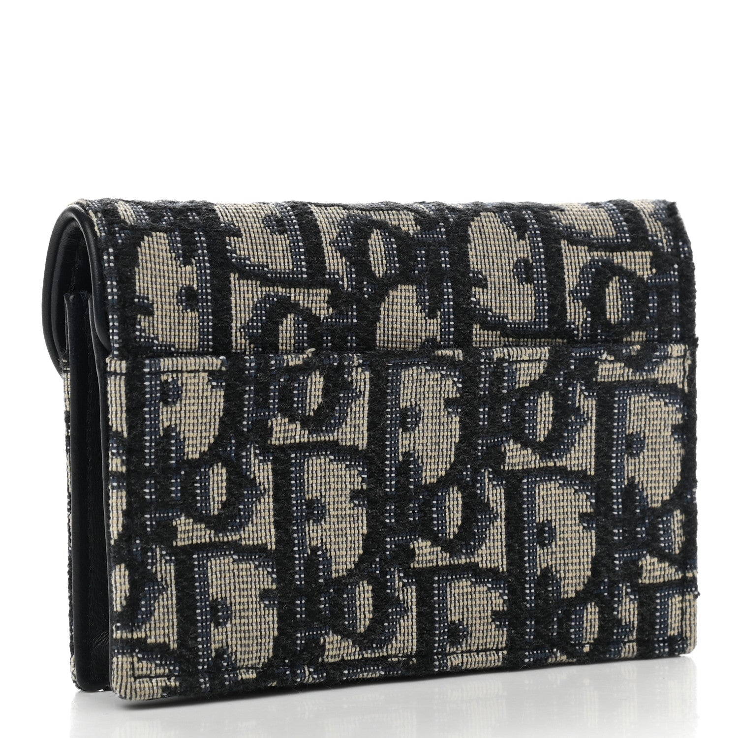 Christian Dior Oblique Saddle Card Holder Blue 3 of 8