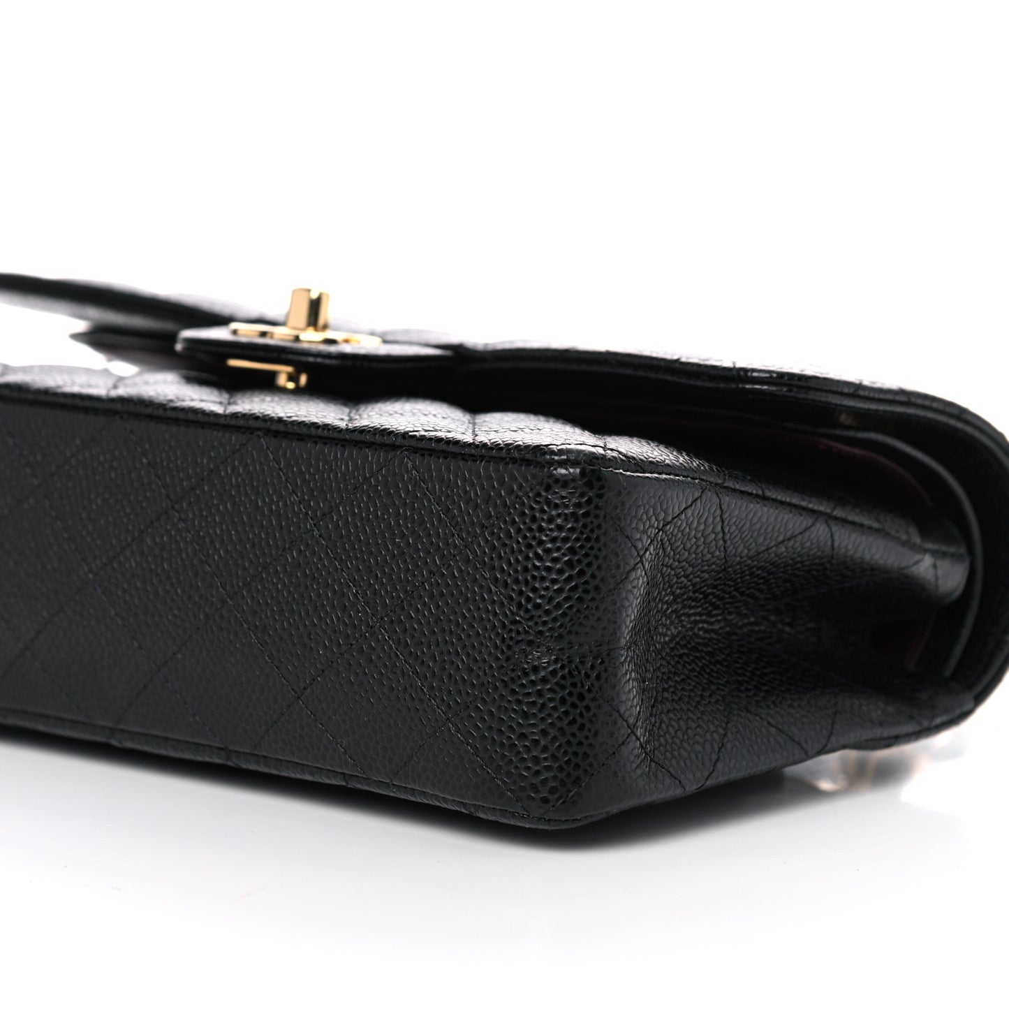 Caviar Quilted Small Double Flap Black