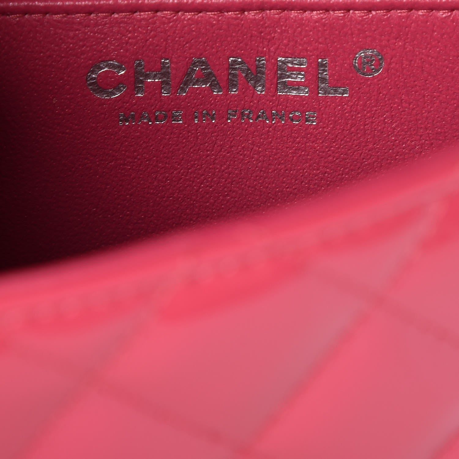 Chanel Patent Quilted Mini Square Flap Fuchsia 6 of 7
