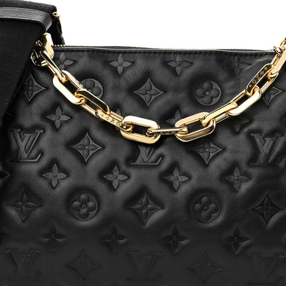 Louis Vuitton Lambskin Embossed Monogram Coussin PM Black 9 of 11