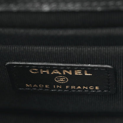 Chanel Lambskin Quilted Top Handle Flap Clutch With Chain Black 6 of 11